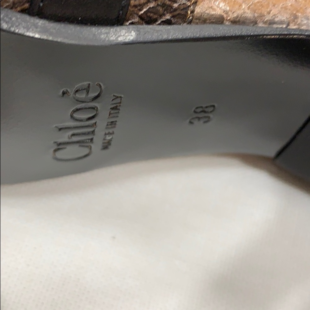 CHLOE TRACY RARE COCONUT BROWN LUXURY SHORT BOOTS IN WATER SNAKE LEATHER EU 38 - Picture 8 of 10